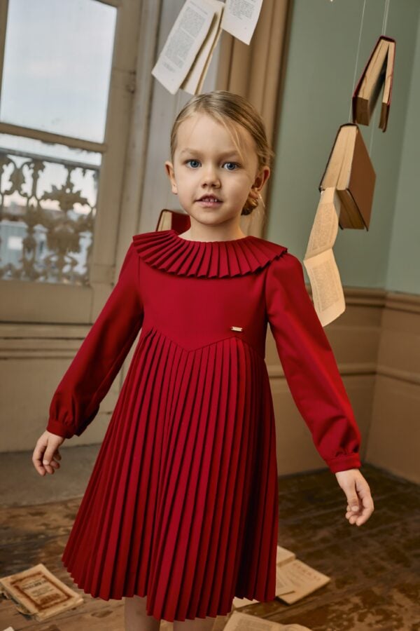 Patachou red pleated dress