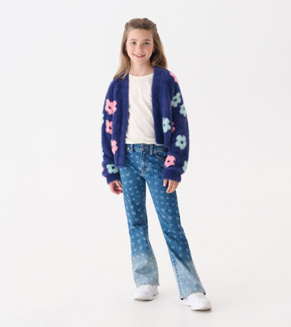 Hatley Girls Hearts Flared Leg Denim - Image 2