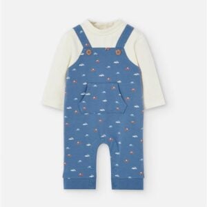 Losan cars all in one dungaree style babygrow without feet