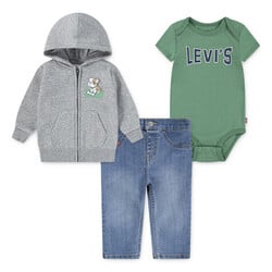 levi's 3pce set hoodie, tee and denim pants set