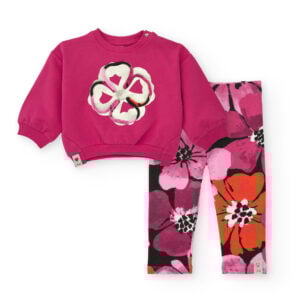 Tuc Tuc pink sweater and flower legging set
