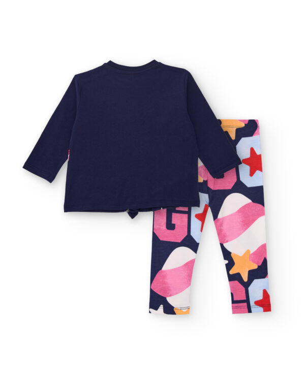 Tuc Tuc Navy Top and Printed Legging Set - Image 2