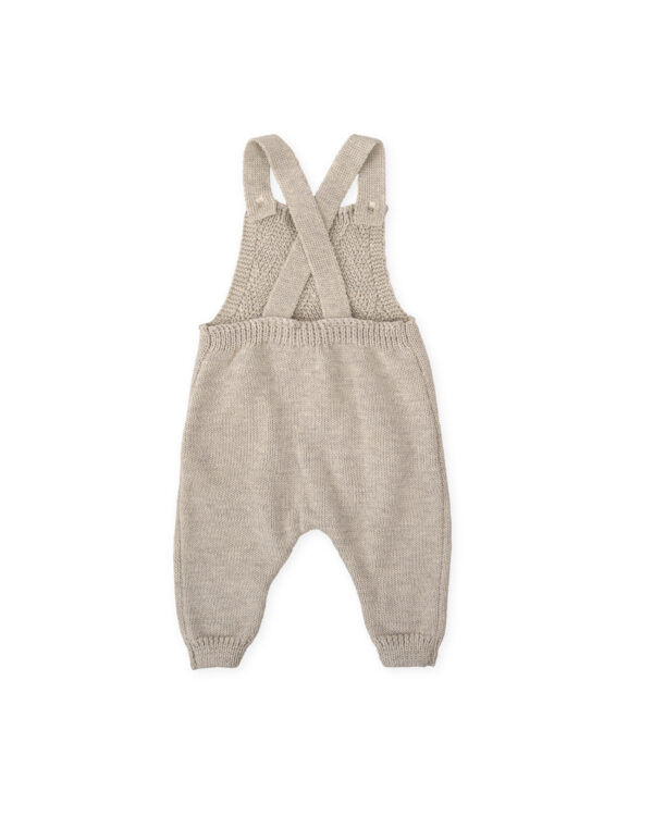 Tutto Piccolo Boys Beige Knitted Dungaree Set - Image 3