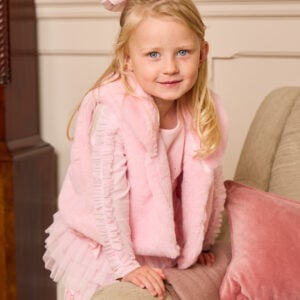 Caramelo soft pink faux fur gilet