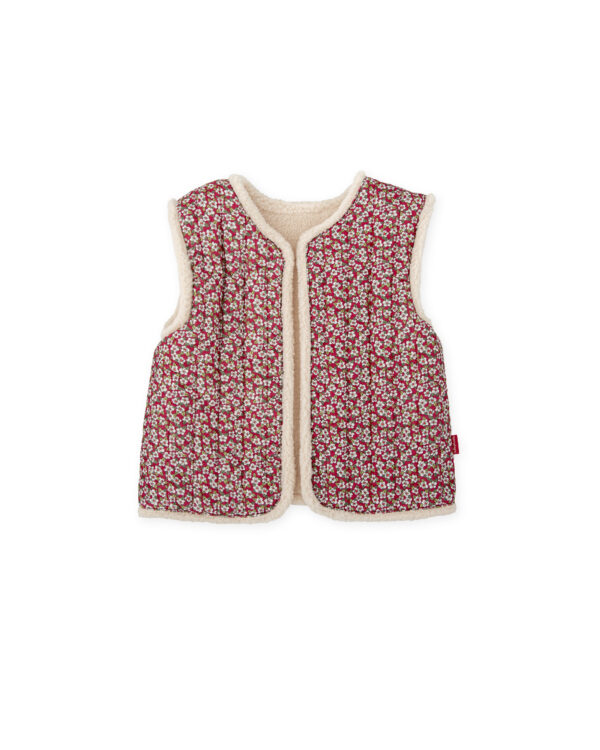 Tutto Piccolo Red Floral Reversible Gilet
