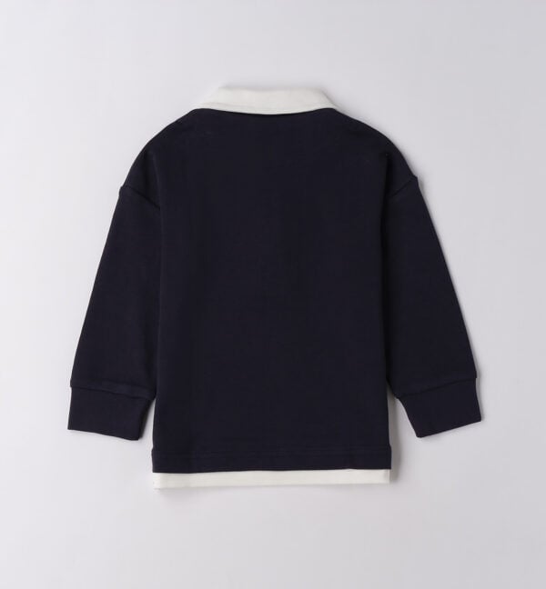I Do Navy Blue & White Cotton Jersey Polo Shirt - Image 3