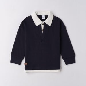 I Do Navy Blue & White Cotton Jersey Polo Shirt
