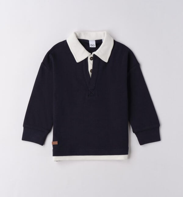 I Do Navy Blue & White Cotton Jersey Polo Shirt