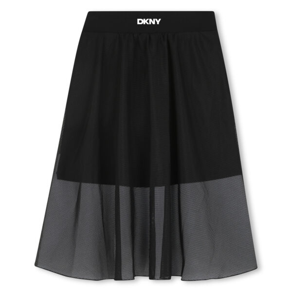 DKNY Black Milano Jersey & Mesh Skirt - Image 2