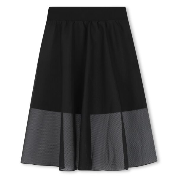 DKNY Black Milano Jersey & Mesh Skirt - Image 3