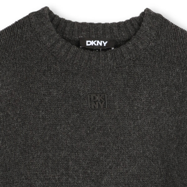 DKNY Dark Grey Knitted Sweater with Sequin Embellishments - Image 4