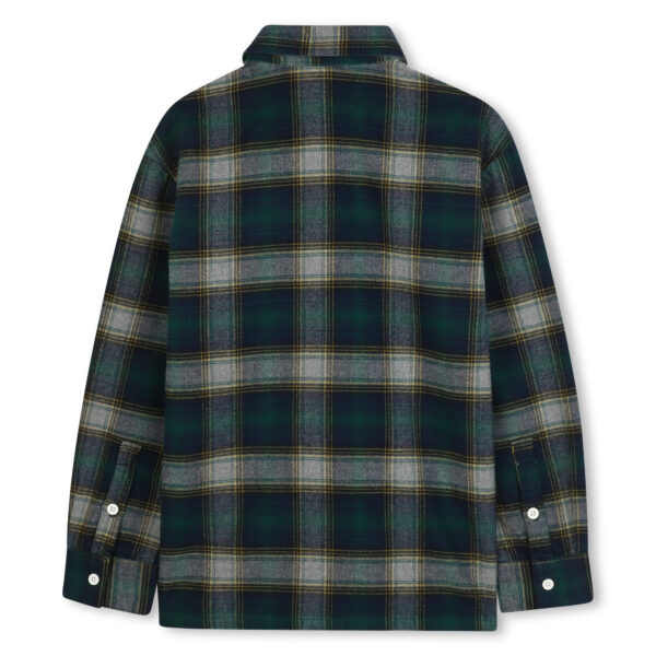 Timberland Older Boy Green Check Cotton Flannel Shirt - Image 3