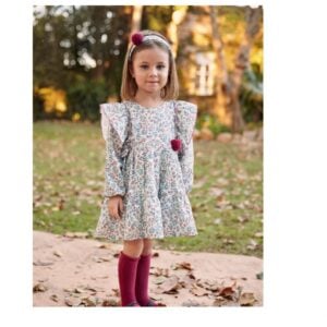 Juliana Ruffle Flower Print Dress