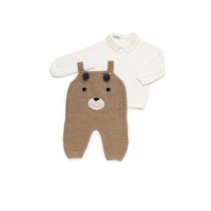 Juliana teddy bear knitted dungaree and sweater set