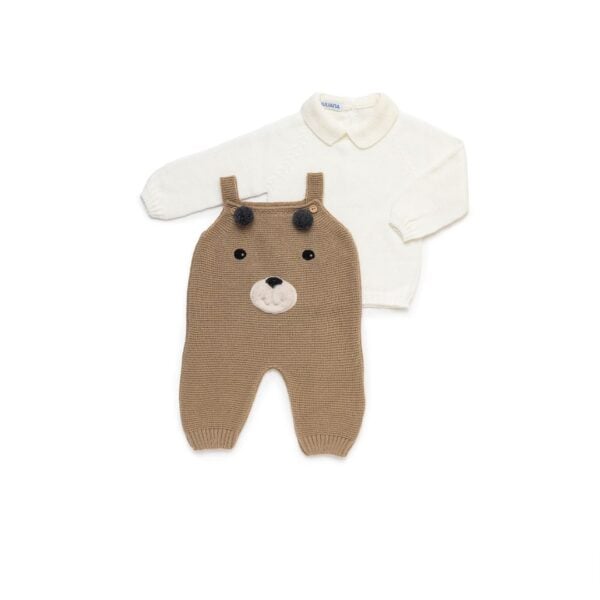 Juliana teddy bear knitted dungaree and sweater set