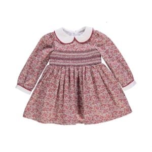 Piccola Speranza Red Floral Smock Cotton Dress