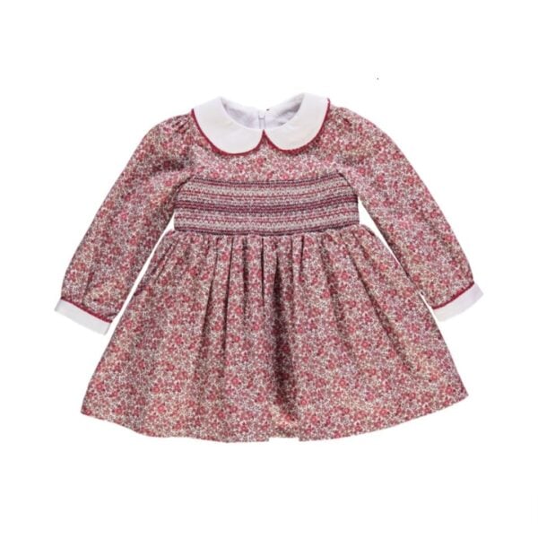 Piccola Speranza Red Floral Smock Cotton Dress