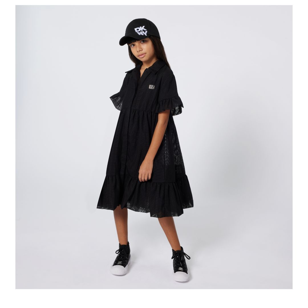 DKNY black mesh dress