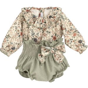 Calamaro Green Floral Bloomer Set
