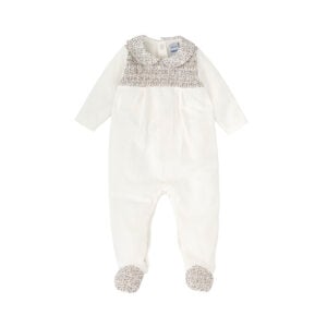 Babidu White Floral Collar All in One