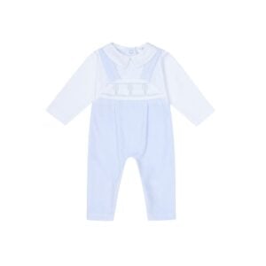 Deolinda blue all in one dungaree style suit without feet