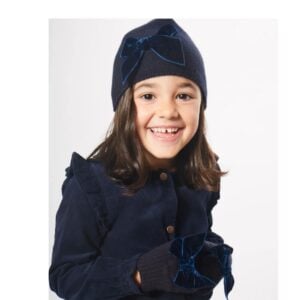 Condor Knitted Bow Hat - Navy 480