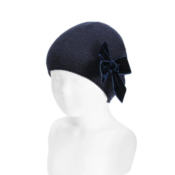 Condor Knitted Bow Hat - Navy 480 - Image 2