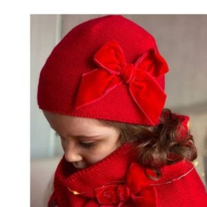 Condor Knitted Bow Hat - Red 578