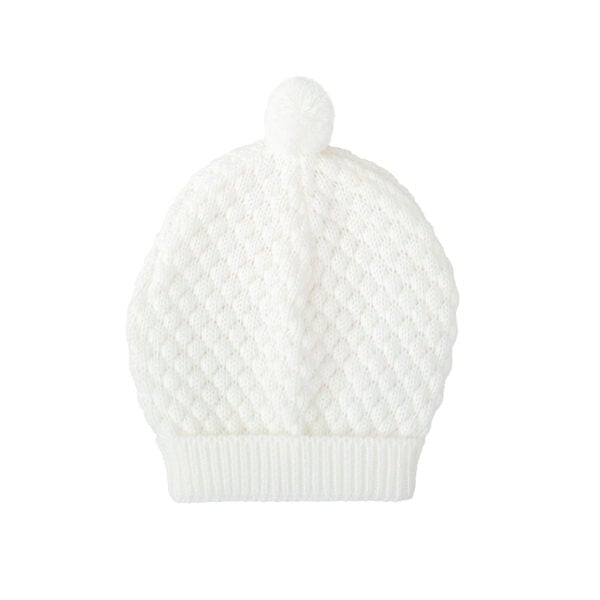 Babidu White Knit Trouser Set with Check Collar and Hat set - Image 2