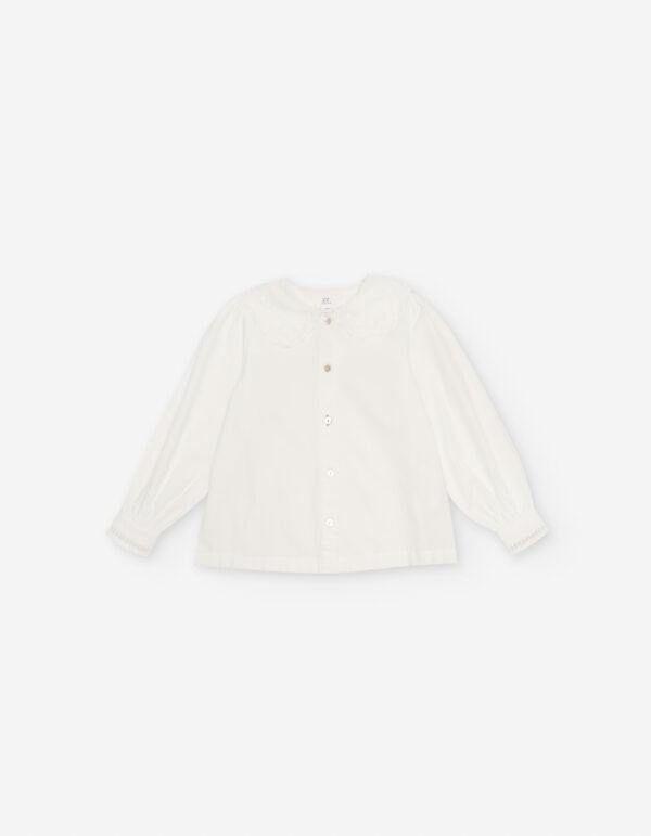 Zippy Button Down Blouse With Collar