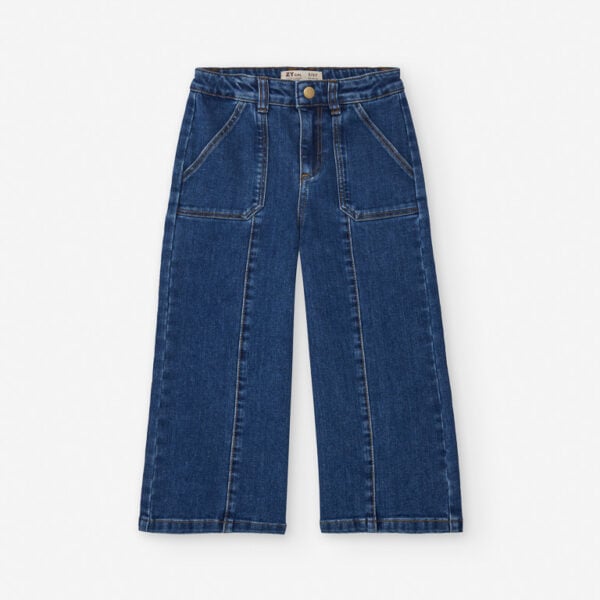 Zippy Wide Leg Seam Jeans - Blue