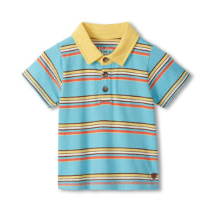 Hatley Camp Stripe Peached Jersey Polo Tee