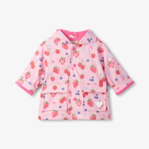 Hatley Pink Berries Snap Raincoat