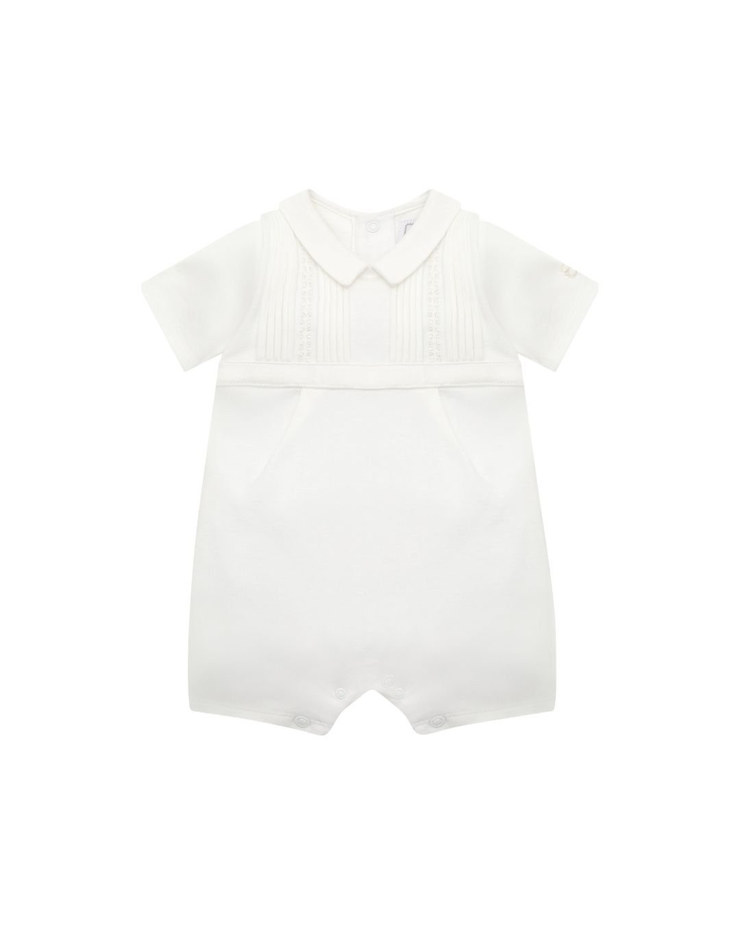 Emile et Rose Leon Boys White Smart Cotton Romper
