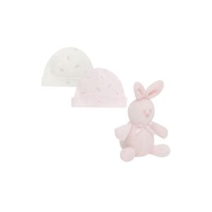Emile et Rose Linzi Girls Pink & White Hat Gift Set With Toy