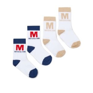 Mitch & Son Beige/Navy 2 Pack Socks