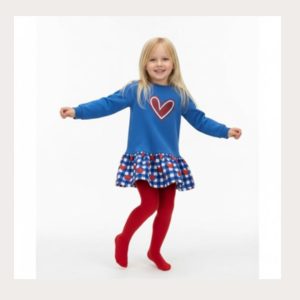 Agatha Ruiz De La Prada Blue Combined Heart Dress & Tights