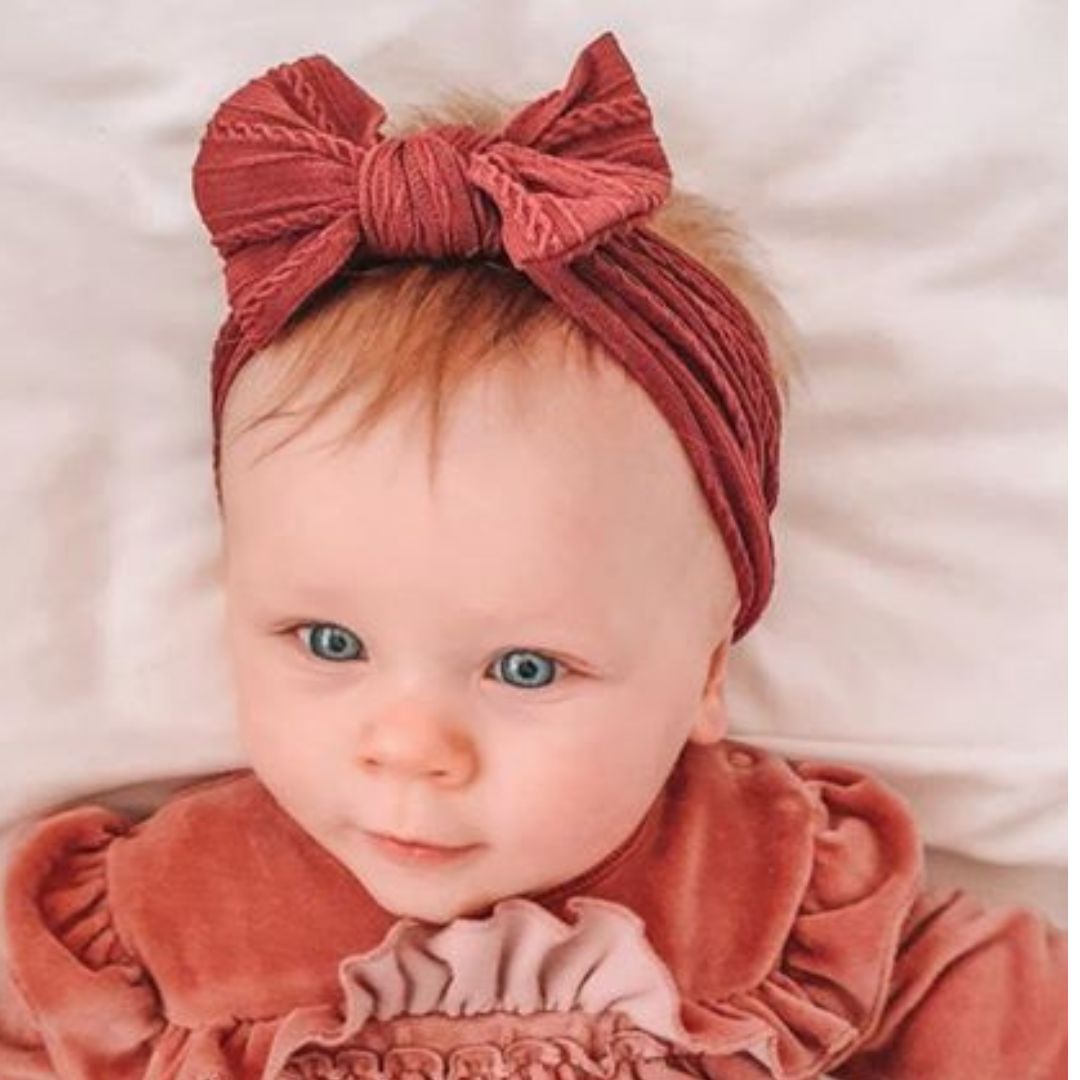 Ziggle Raspberry Top Bow Turban Headband - Image 2
