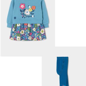 Boboli floral green velour dress